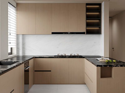Open Kitchen Cabinet