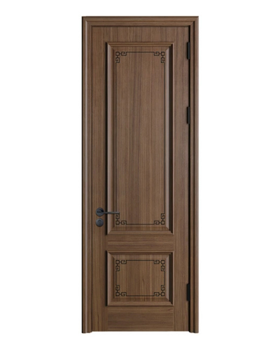 Walnut Color Zigzag Pattern Solid Wood Door